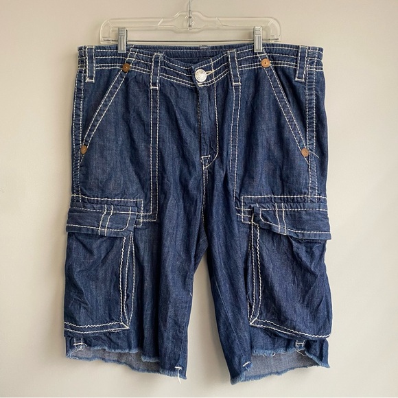 True Religion Other - True Religion Y2K Baggy Cargo Denim Shorts